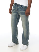 True Religion Men Blue Billy SN Solid Bootcut Jeans
