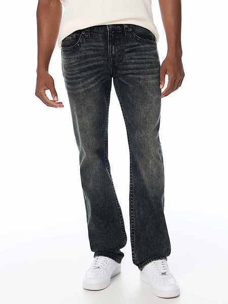 True Religion Men Ricky Super T Blue Solid Straight Fit Jeans
