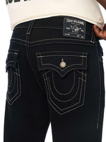 True Religion Men Black Solid Ricky SN Straight Fit Jeans