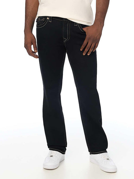 True Religion Men Black Solid Ricky SN Straight Fit Jeans