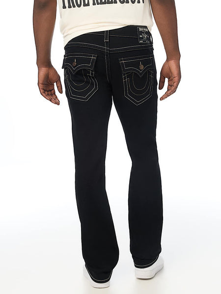 True Religion Men Black Solid Ricky SN Straight Fit Jeans