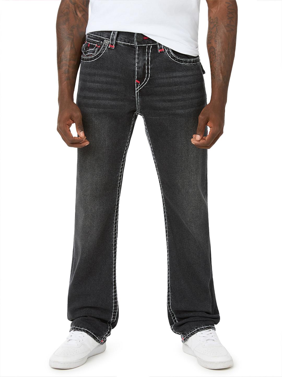 True Religion Black Ricky Super T Stretchable Straight Fit Jeans