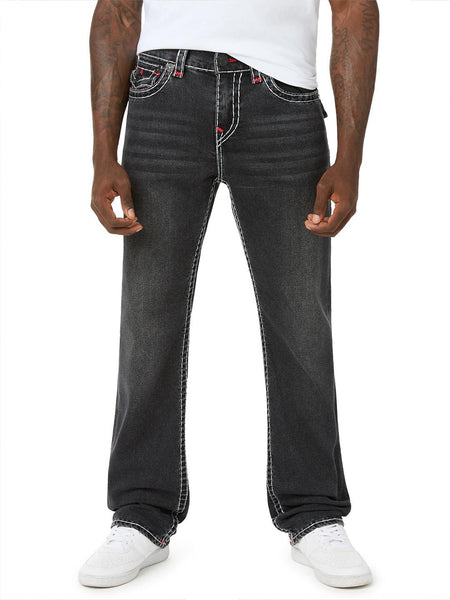 True Religion Black Ricky Super T Stretchable Straight Fit Jeans