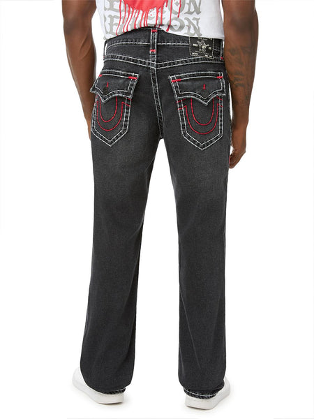 True Religion Black Ricky Super T Stretchable Straight Fit Jeans