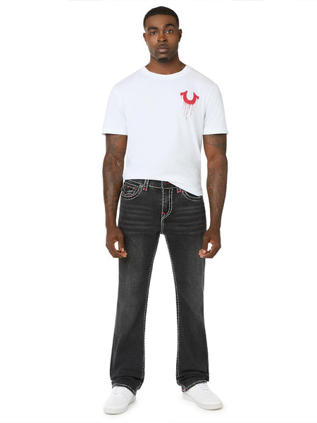 True Religion Black Ricky Super T Stretchable Straight Fit Jeans