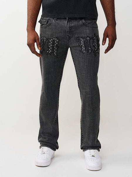 True Religion Grey Straight Fit Ricky SN Stretchable Jeans
