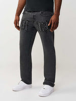 True Religion Grey Straight Fit Ricky SN Stretchable Jeans