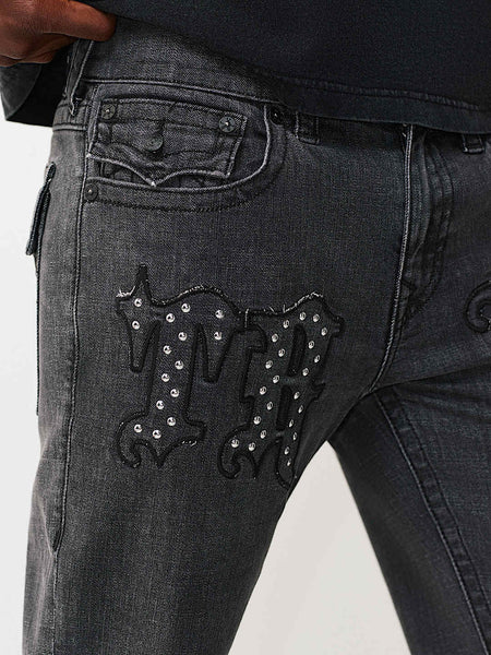 True Religion Grey Straight Fit Ricky SN Stretchable Jeans