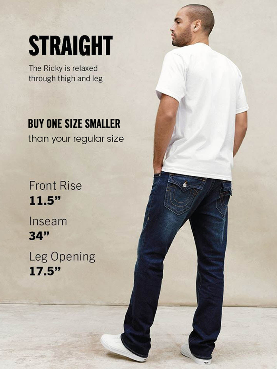 True Religion Grey Straight Fit Ricky SN Stretchable Jeans