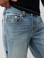 True Religion Men Blue Billy Super T Solid Bootcut Jeans