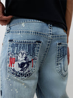 True Religion Men Blue Billy Super T Solid Bootcut Jeans