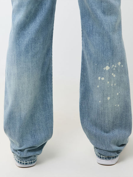 True Religion Men Blue Billy Super T Solid Bootcut Jeans