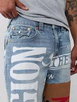 True Religion Men Blue Embroidered Bobby SN Baggy Fit Jeans