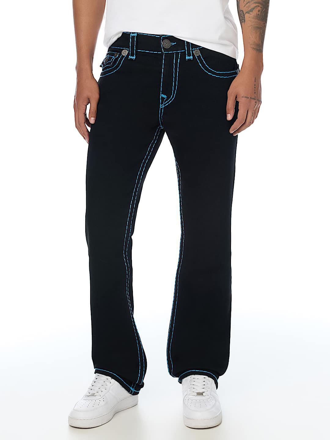 True Religion Men Ricky Suprer T Black Solid Straight Fit Jeans