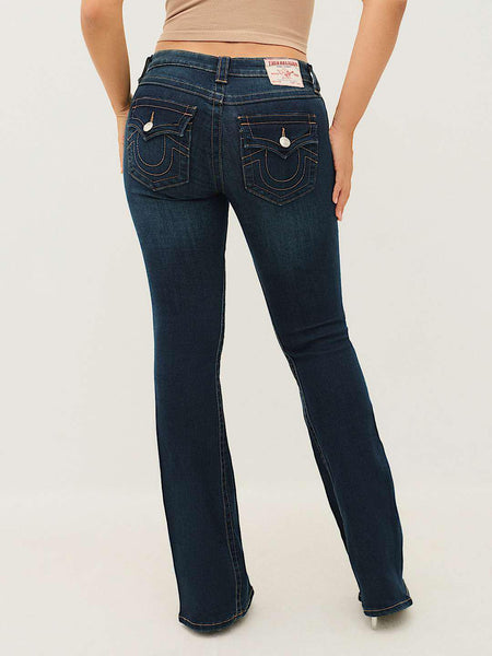 True Religion Joey SN Women Navy Blue Solid Flare Fit Jeans