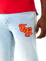 True Religion Blue Slim Fit Geno Embroidered Stretchable Jeans