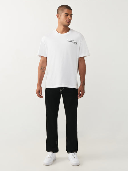 True Religion Black Slim Fit Geno Big T Stretchable Jeans