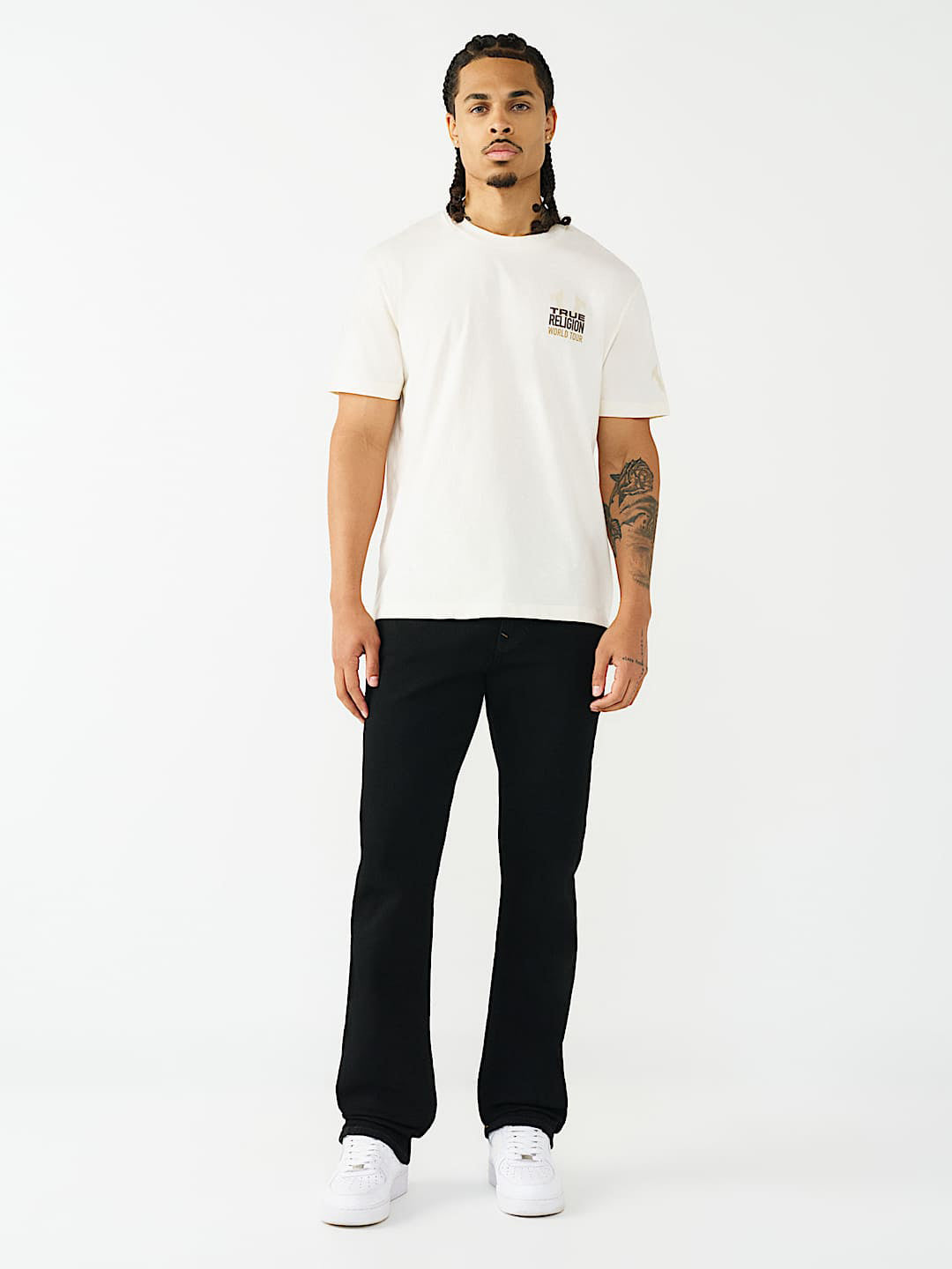 True Religion Black Straight Fit Ricky SN Stretchable Jeans