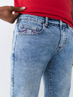 True Religion Blue Straight Fit Ricky Big T Stretchable Jeans