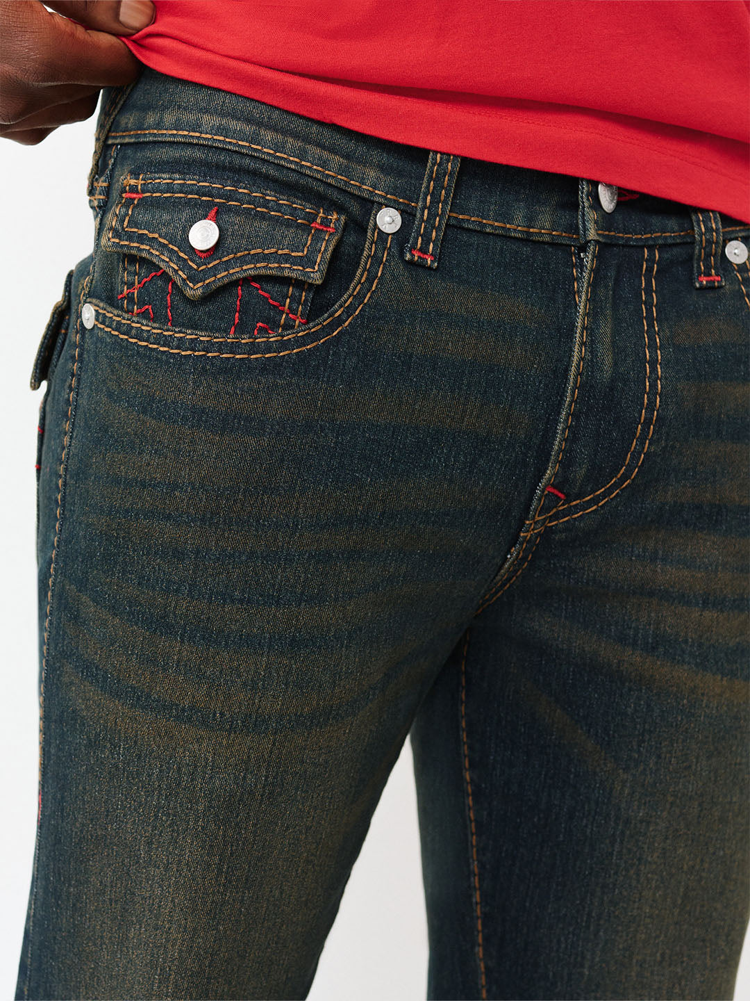 True Religion Blue Straight Fit Ricky Big T Stretchable Jeans