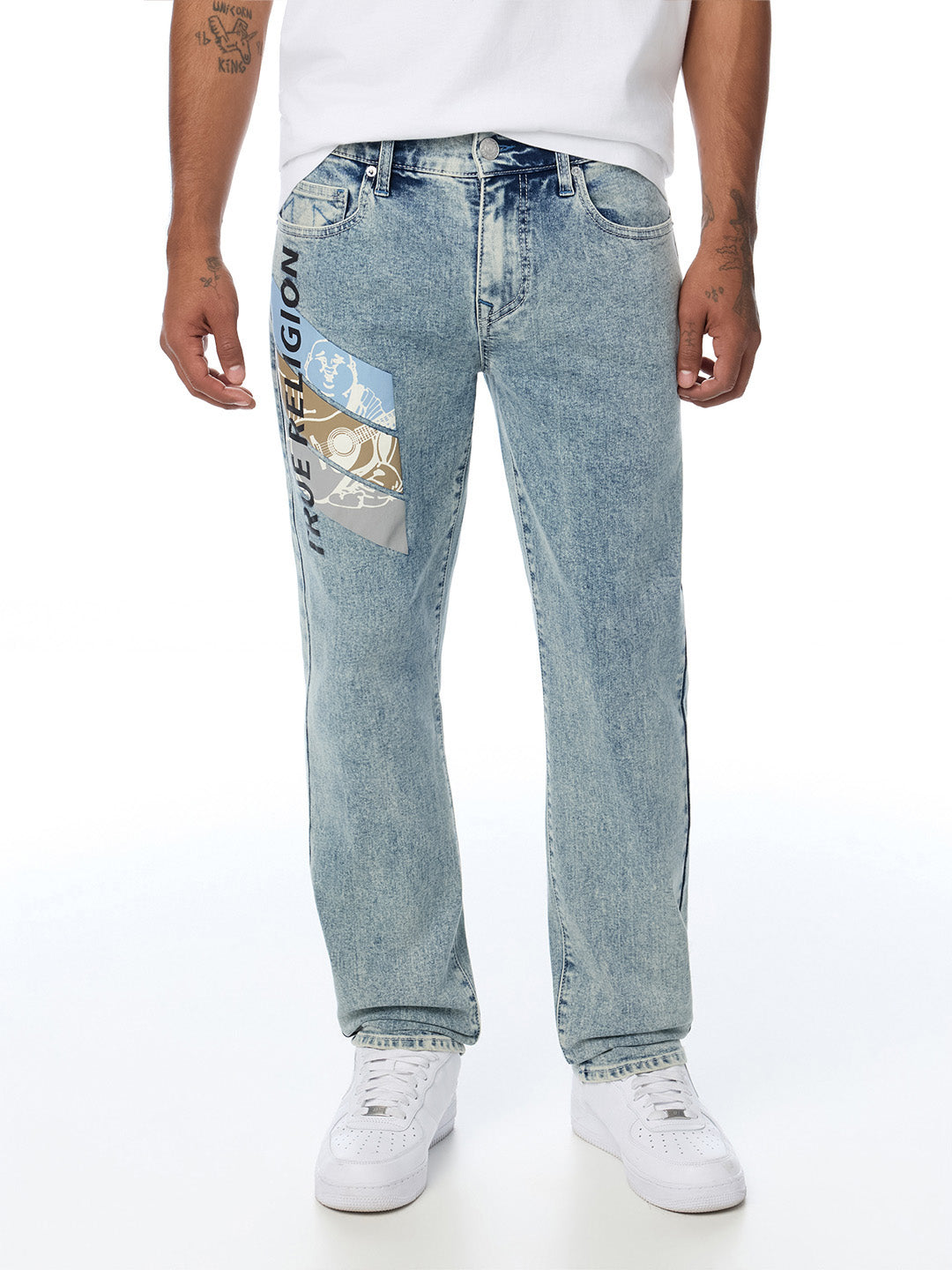 True Religion Blue Slim Fit Geno Typography Stretchable Jeans