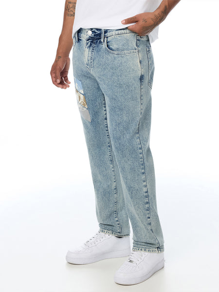 True Religion Blue Slim Fit Geno Typography Stretchable Jeans