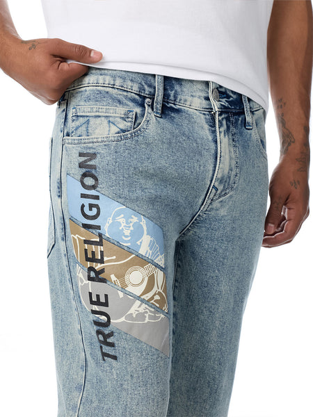 True Religion Blue Slim Fit Geno Typography Stretchable Jeans