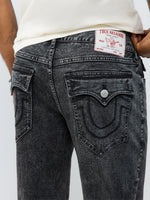 True Religion Men Grey Geno SN Solid Slim Fit Jeans