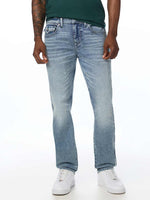 True Religion Men Geno SN Light Blue Solid Slim Fit Jeans