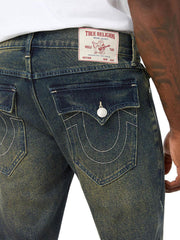 True Religion Men Geno SN Blue Solid Slim Fit Jeans