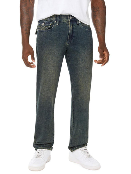 True Religion Men Geno SN Blue Solid Slim Fit Jeans