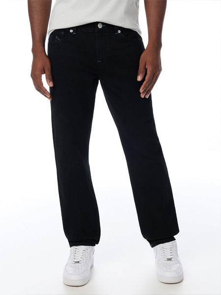 True Religion Men Black Geno Big T Solid Slim Fit Jeans
