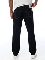 True Religion Men Black Geno Big T Solid Slim Fit Jeans