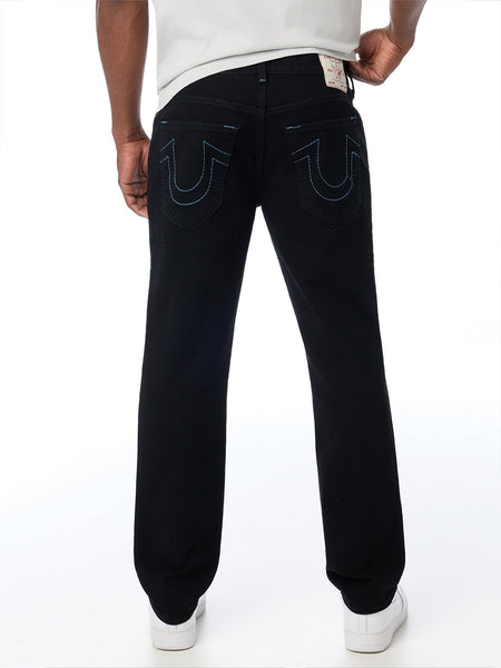 True Religion Men Black Geno Big T Solid Slim Fit Jeans