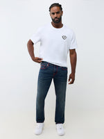 True Religion Men Navy Blue Geno Big T Solid Slim Fit Jeans