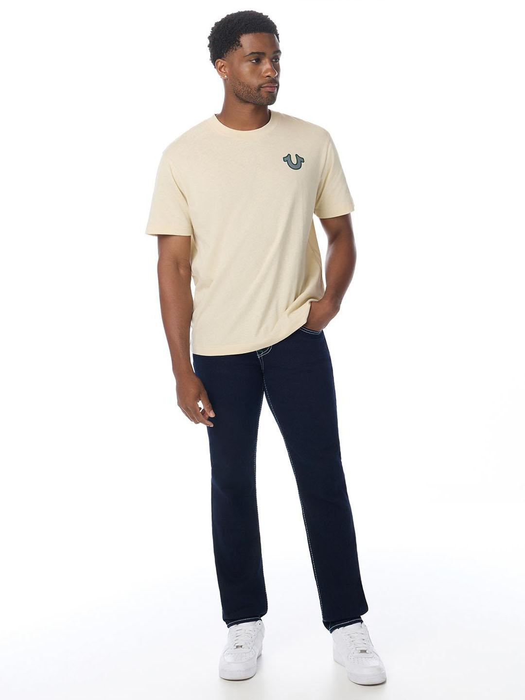 True Religion Men Geno Big T Navy Blue Solid Slim Fit Jeans