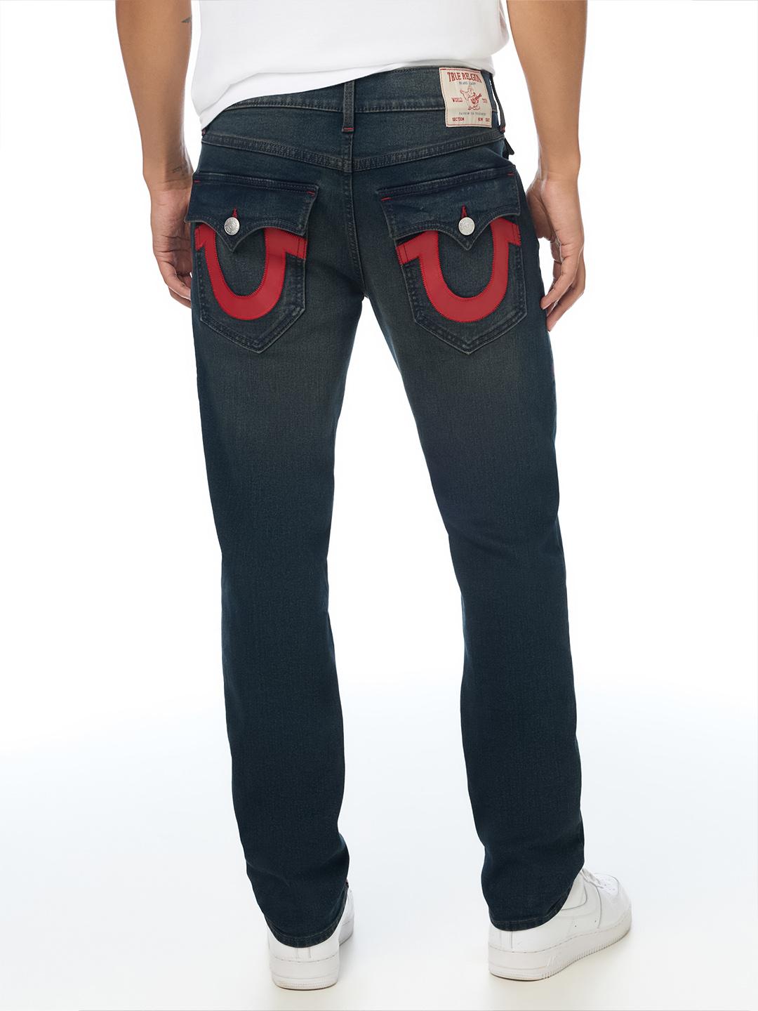 True Religion Blue Geno Applique SN Stretchable Slim Fit Jeans