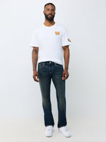 True Religion Men Navy Blue Ricky Solid Straight Fit Jeans