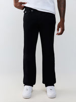 True Religion Men Black Ricky SN Solid Straight Fit Jeans