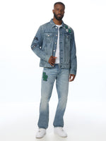 True Religion Men Blue Ricky SN Embroidered Straight Fit Jeans
