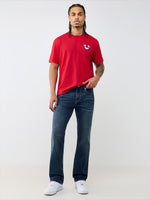True Religion Men Navy Blue Ricky Big T Solid Straight Fit Jeans
