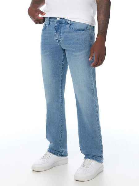 True Religion Men Ricky Big T Light Blue Solid Straight Fit Jeans