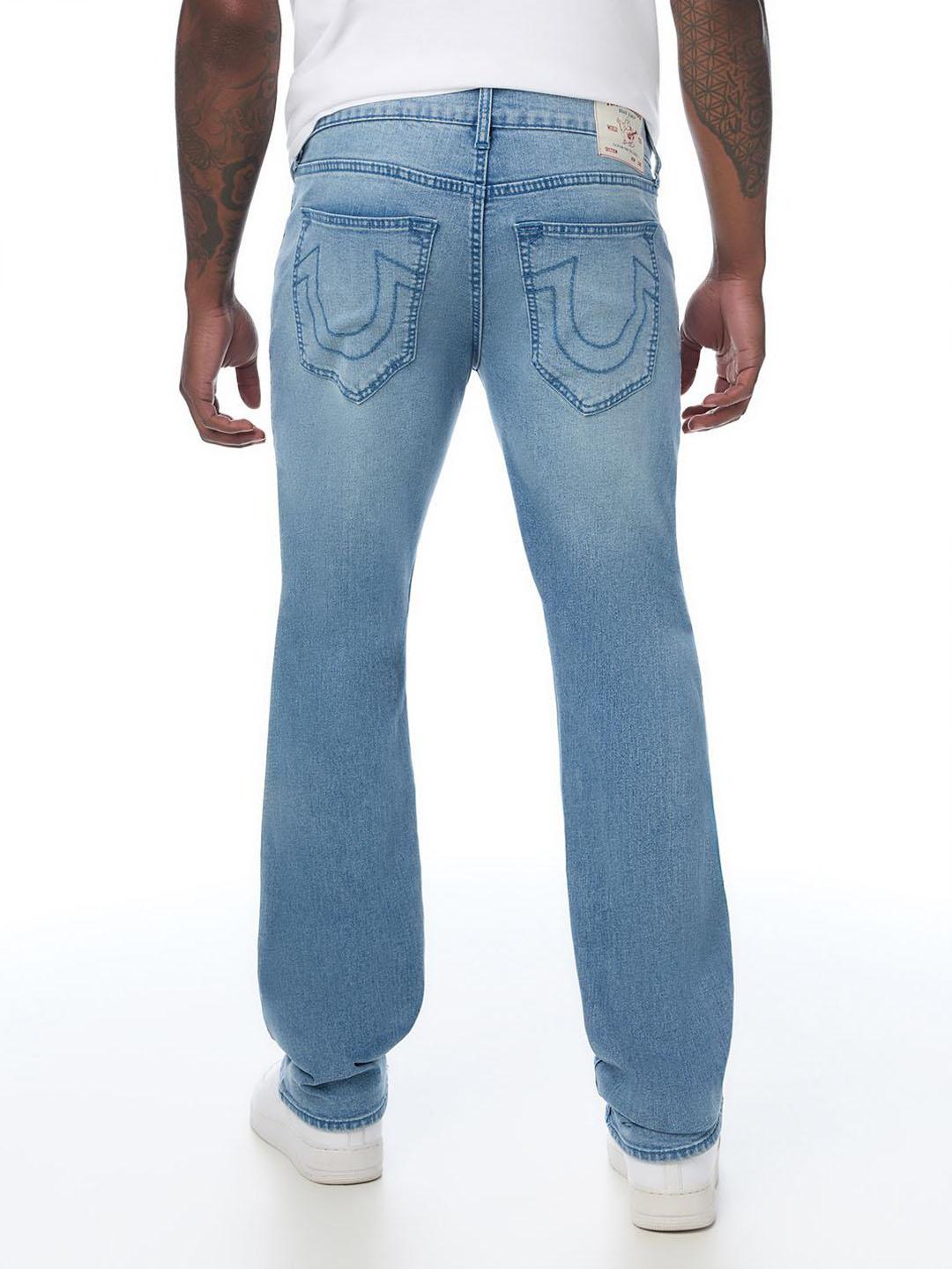 True Religion Men Ricky Big T Light Blue Solid Straight Fit Jeans