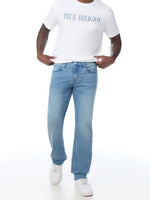 True Religion Men Ricky Big T Light Blue Solid Straight Fit Jeans