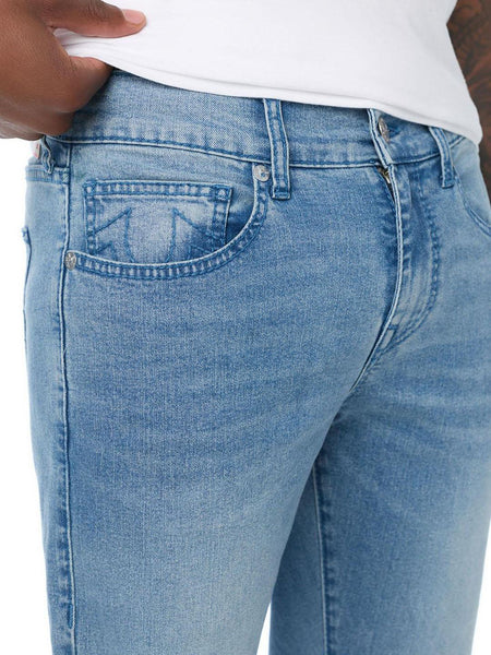 True Religion Men Ricky Big T Light Blue Solid Straight Fit Jeans