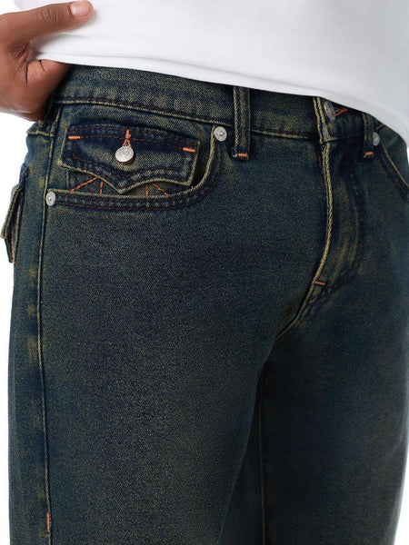 True Religion Men Ricky Big T Navy Blue Solid Straight Fit Jeans