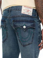 True Religion Men Ricky Big T Navy Blue Solid Straight Fit Jeans