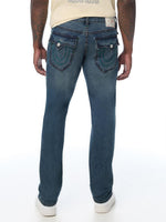 True Religion Men Ricky Big T Navy Blue Solid Straight Fit Jeans