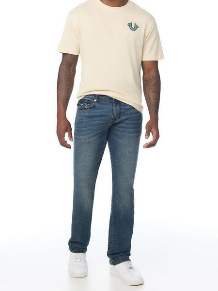 True Religion Men Ricky Big T Navy Blue Solid Straight Fit Jeans