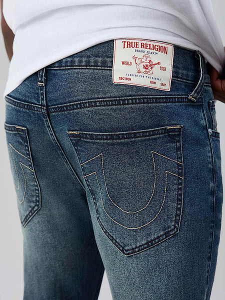 True Religion Men Rocco SN Navy Blue Solid Skinny Fit Jeans